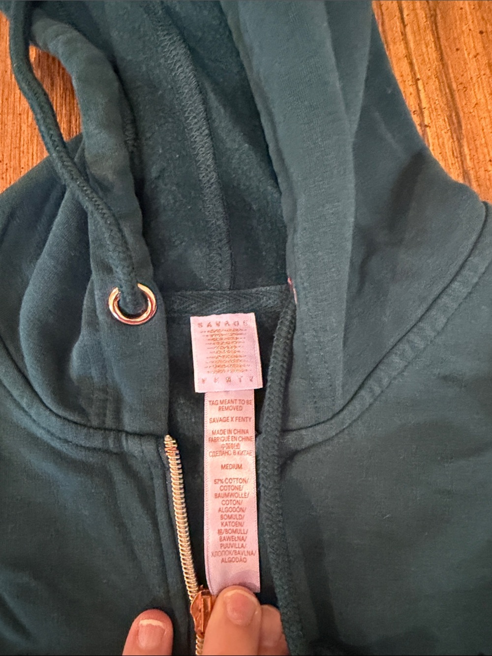 Savage X Fenty Deep Teal Zip up sweatsuit size medium!
